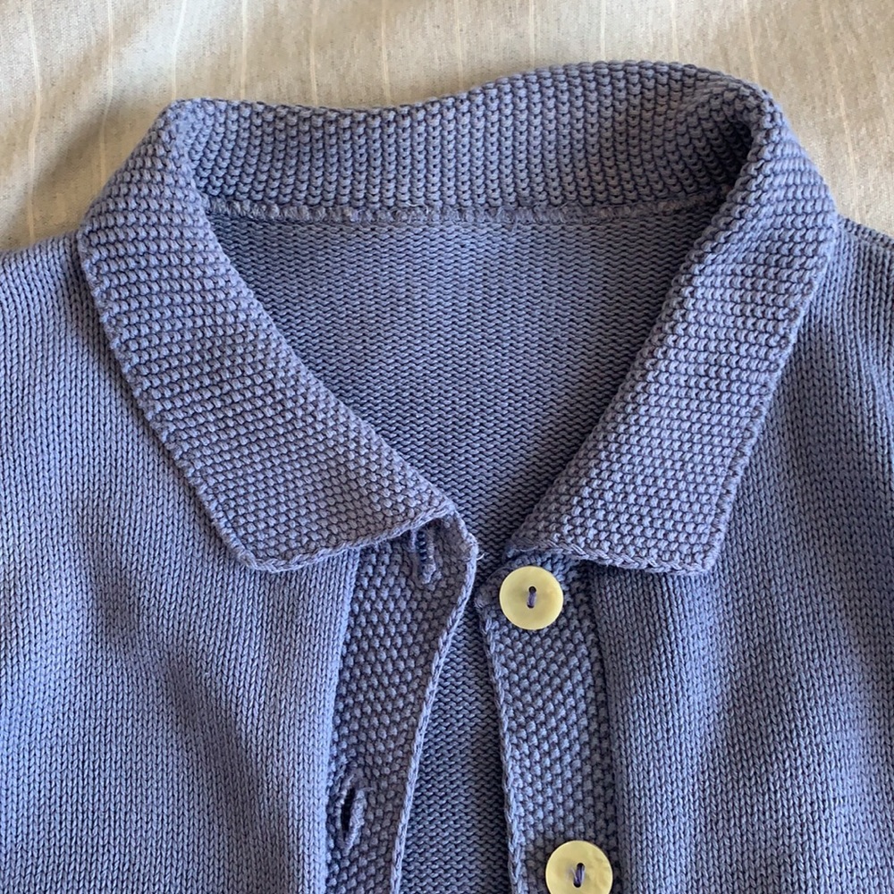 Periwinkle Knit Button-Up - Picture 4 of 4